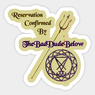 Reservation Confirmed Sticker